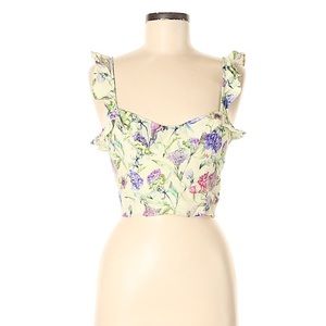 Floral ruffle crop top